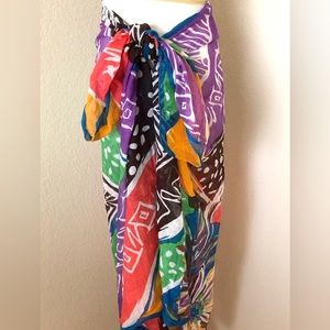 Beach pool cover wrap multi color cotton shawl beach shawl or pool cover